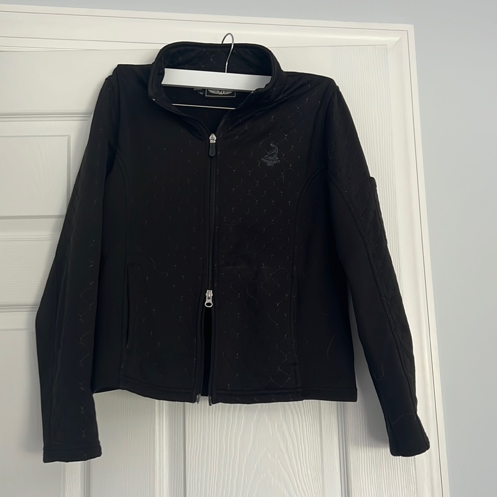 Pinehurst logoed European zippered black scuba golf jacket
